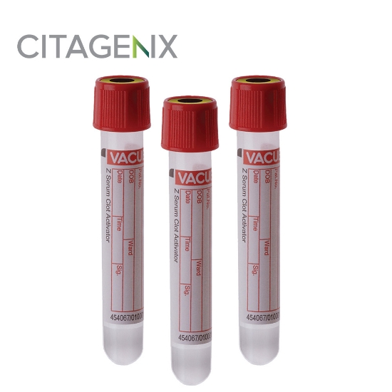 Picture of Vacuette 9ml 16x100 Z Serum clot activator Red cap, 50/Tray 455092