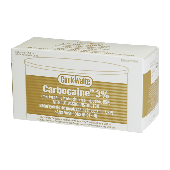 Picture of Cook-Waite Carbocaine® 3% (mepivacaine hydrochloride), 50x1.7ml Carp/Bx