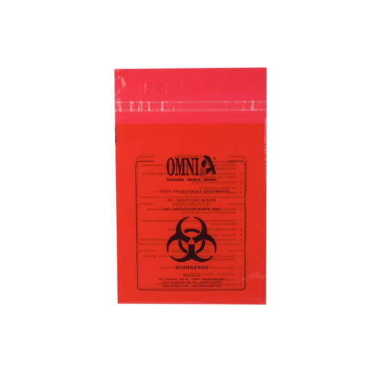 Picture of OMNIA® Waste bag for contaminated material w/ adhes strip, 50 Bags/Bx