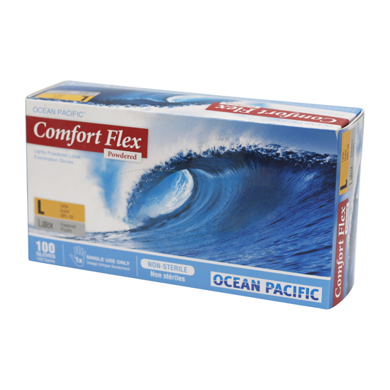 Picture of OCEAN PACIFIC® Comfort Flex Latex, PF, size L, 100 Gloves/Bx