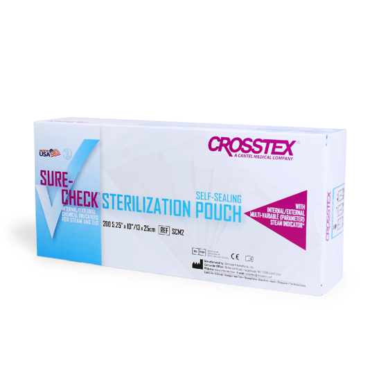 Picture of Crosstex Sure-Check® Self-Seal Sterilization Class 4 Pouches, 5.25"x10" / 13x25cm, 200 Pouches/Bx