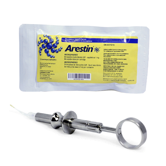 Picture of Arestin®12 Kit : Arestin® (minocycline HCl) Microspheres, 1mg , 12 Carp/Bx + 1 Arestin Handle/Kit